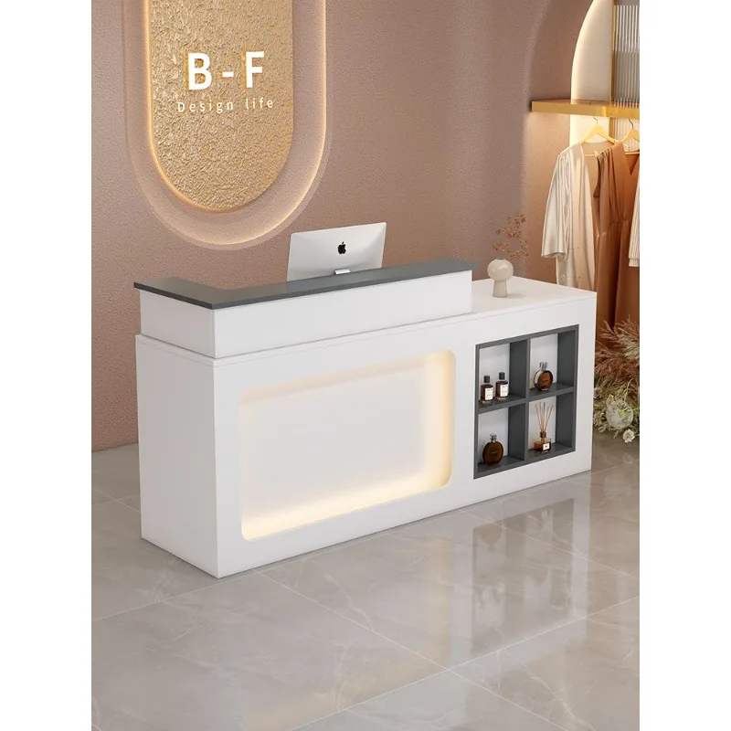 Checkout page Clothing store Simple modern beauty salon Bar women's clothing store Small counter Yoga studio Reception desk