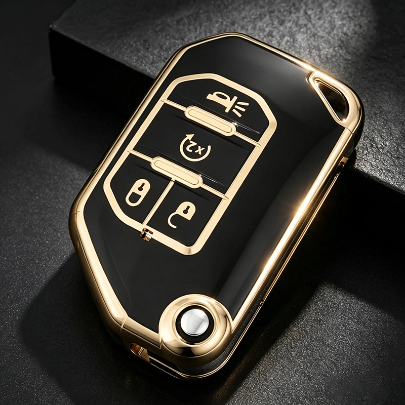 Auto-Schlüsselhülle für JEEP Grand Cherokee Gladiator Wrangler JT JLU TJ JL Renegade Compass TPU Autoschlüssel-Etui Schlüssellos