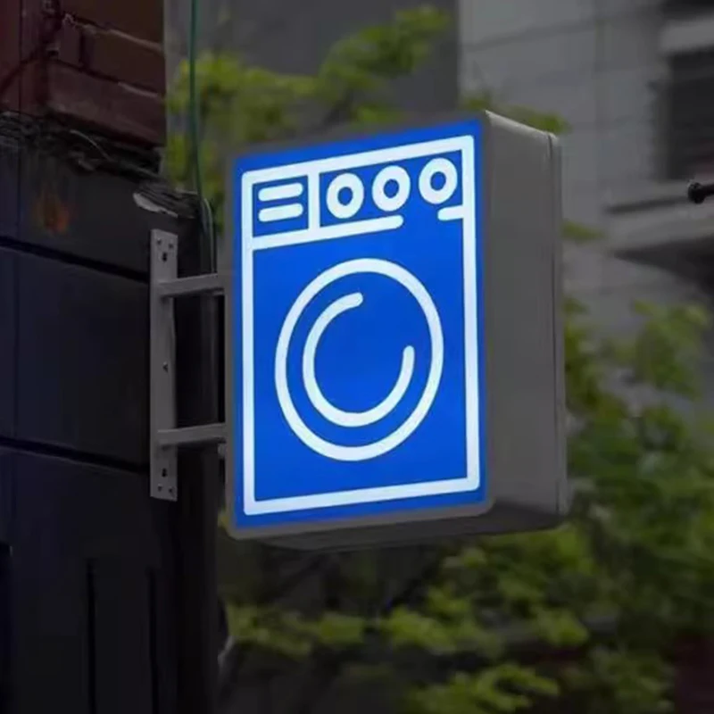 Customized high-brightness metal light box signs, wall-mounted storefront signs, with hanging installation