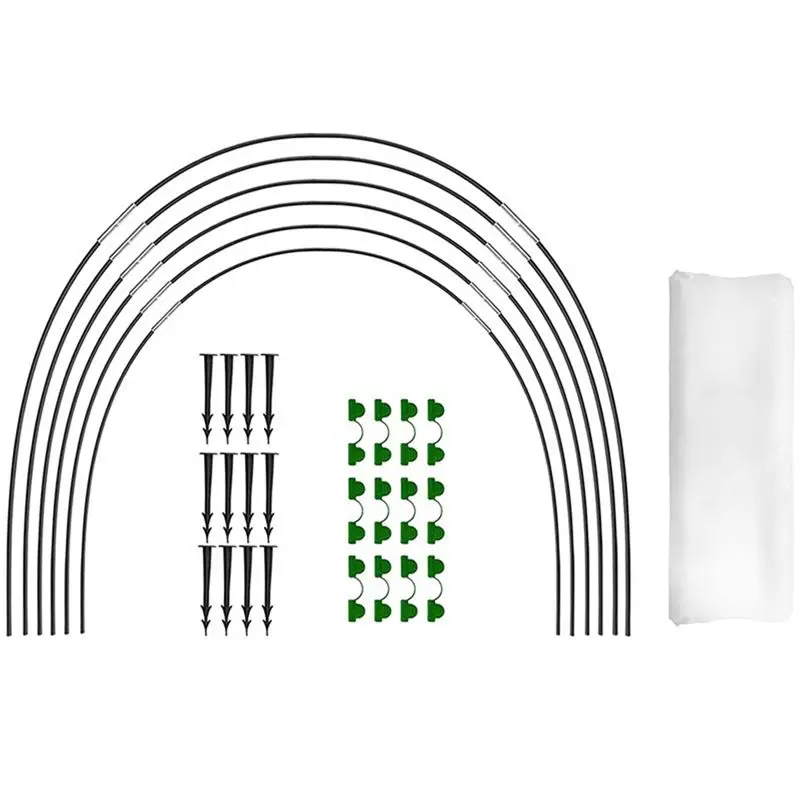 A20F-Green Garden Crop Protection Hoops Garden Hoops Cloches For Growing Vegetables Rust-Free Grow Tunnel