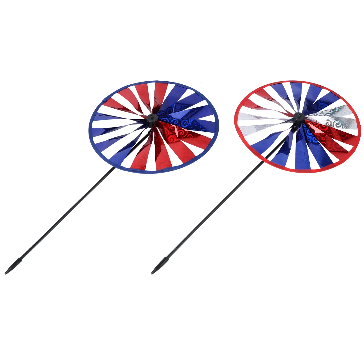 

2pcs Round Windmills For Kids Outdoor Garden Decoration Colorful Pinwheels Festival Sturdy Wind Lawn Courtyard