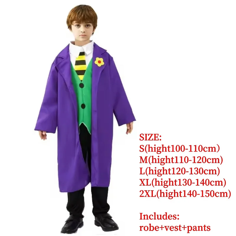 Anime Heath Ledger Cosplay lila Jacke komplette Sätze Film das dunkle Ritter Joker Kostüm verkleiden