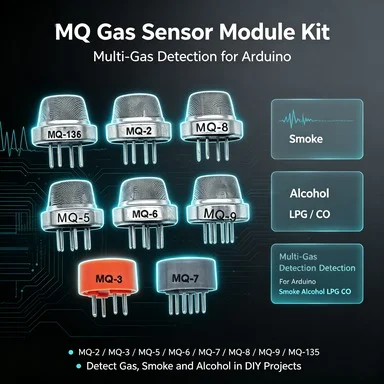 MQ Series Gas Sensor Breakout Board, MQ2/MQ3/MQ5/MQ7/MQ135, DIP, for Arduino DIY