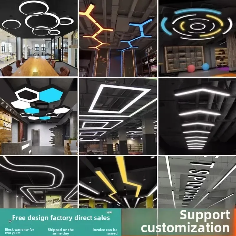 LED special-shaped light basketball court supermarket/gym video game city chandelier industrial wind return letter shape lamp view 2