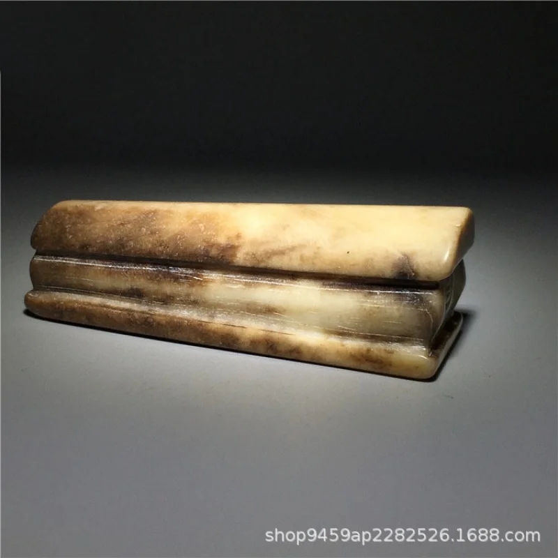 Antique Old Xiuyan Jade“See Coffin Make a Fortune”Ornaments Antique Old Items Crafts Miscellaneous Hand Pieces