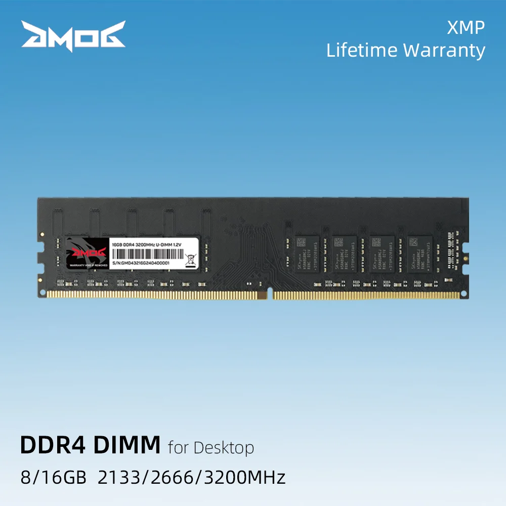 

GMOG DDR4 Memoria RAM Desktop DIMM 8GB 16GB 2133MHz 2666MHz 3200MHz XMP 288Pin 1.2V Ram Lifetime Warranty