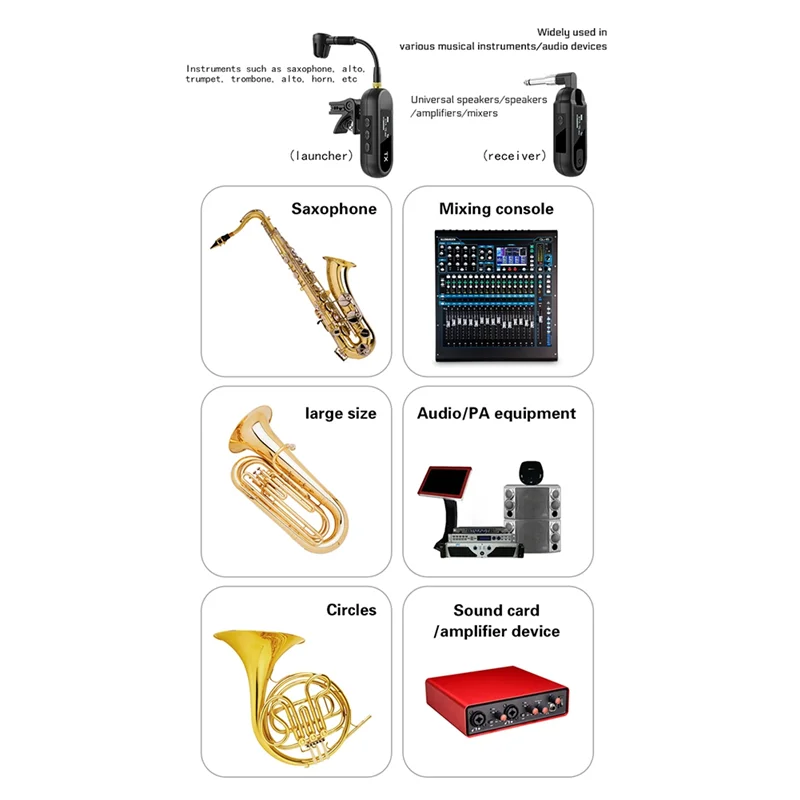 

B72A Saxophone Instrument Dedicated Wireless Microphone Outdoor Stage Small Microphone Instrument Wireless Clip Microphone