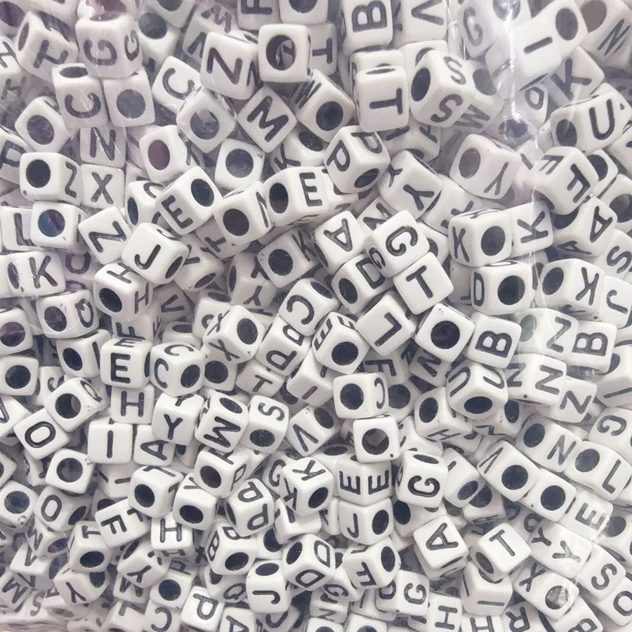New 500g Pack Acrylic English Letter Hole Beads For Jewelry Making Children's Education Beads DIY Bracelet Necklace Wholesale