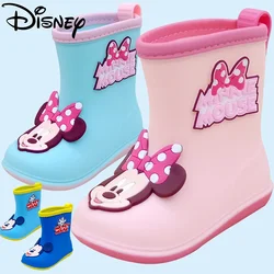 Disney children's rain shoes Mickey Minnie anti-skid rain boots Student cute cartoon overshoes Water shoes soft