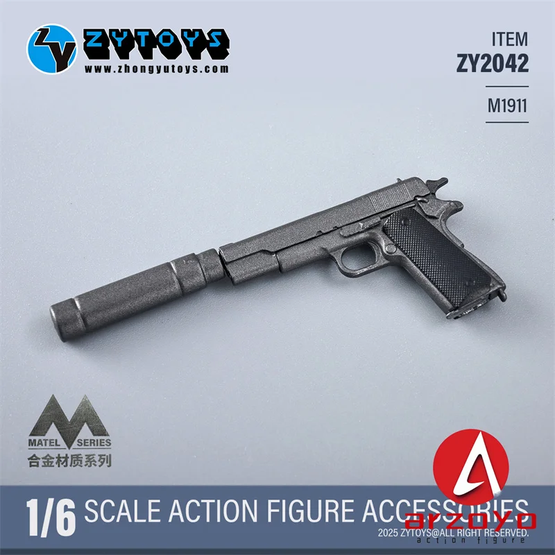 ZYTOYS ZY2041 1/6 Soldat Legierung Handheld Modell M9 M1911 Webley Mk VI Gun Modell Zubehör Fit 12'' Soldat Action Figur