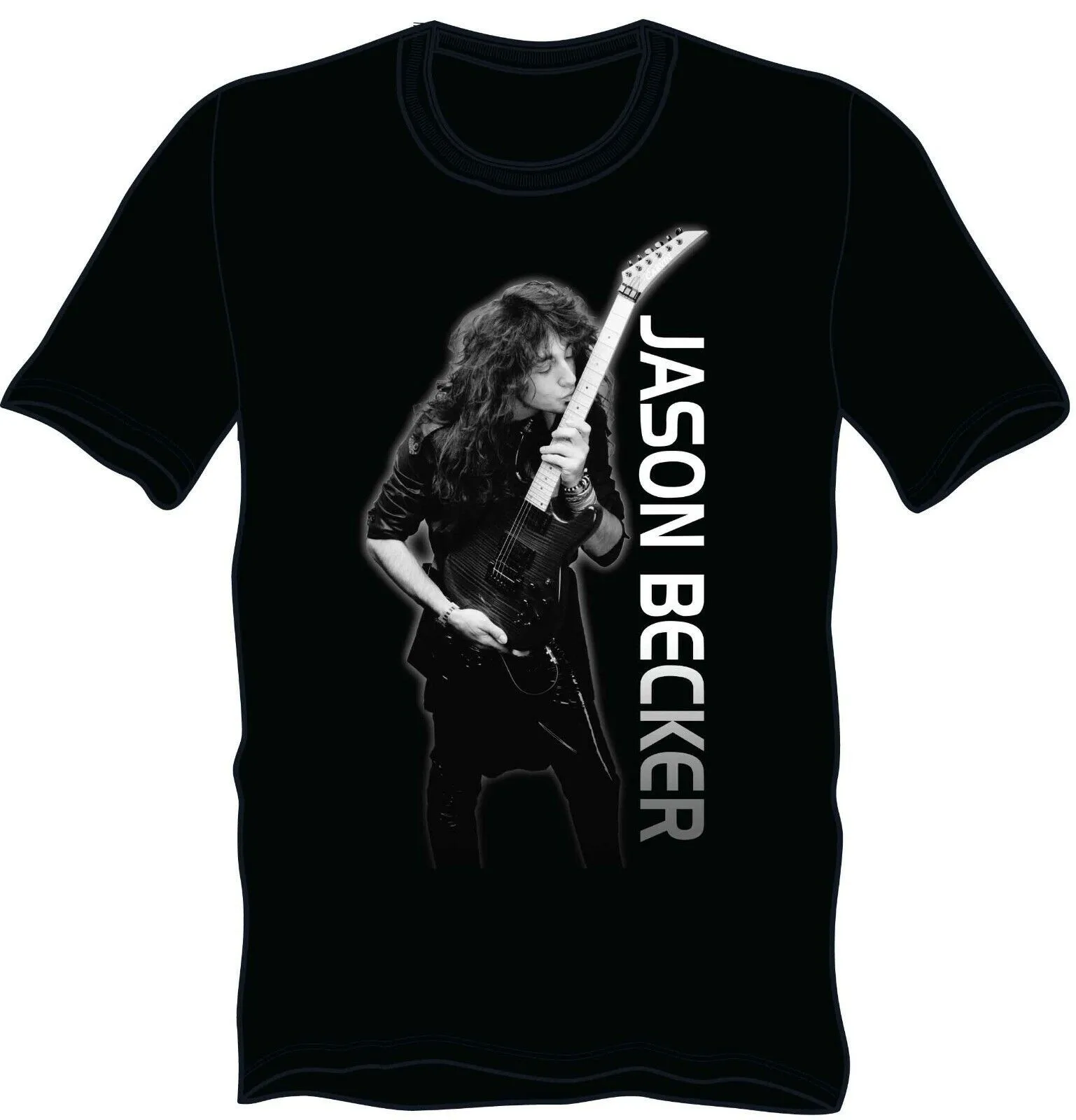 Jason Becker GUITAR Short Sleeve Black All Size Shirt KH1300y