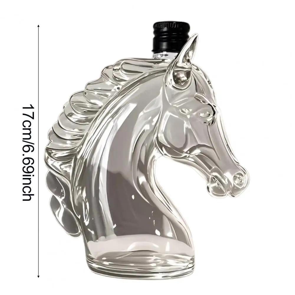 Whiskey Bottle Engraved Horse Head Shape Glass Decanter for Whiskey Bourbon Brandy Unique Liquor Bottle Gift for Whiskey Lovers view 6