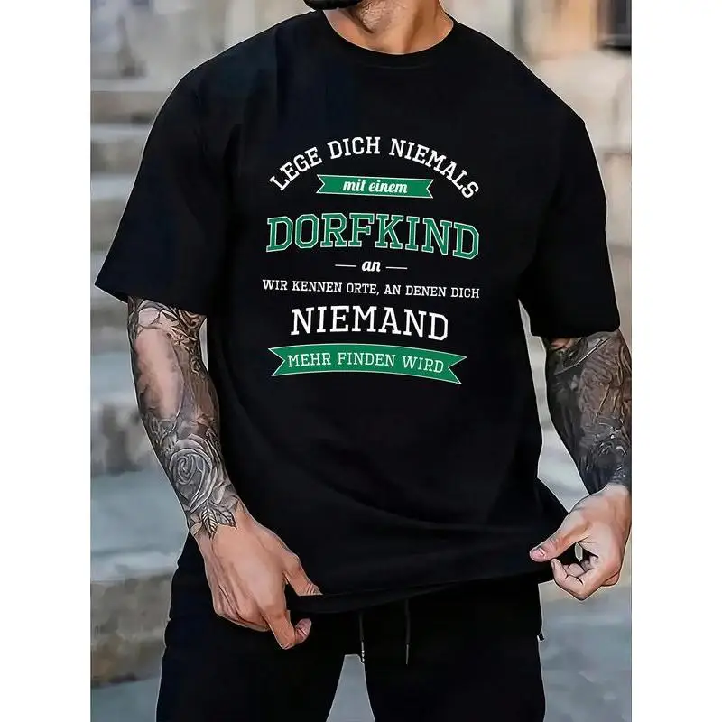 

Funny German Slogan T-shirt Men Women Dorfkinder Graphic Tee Village Kids Humor Top Streetwear Trendy Gift