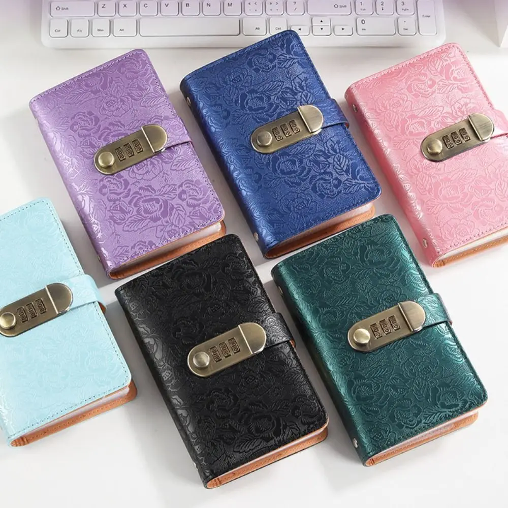 

50Sheets Saving Money Binder PU Leather Emboss Flower Planner Organizer Cash Envelopes Wallet Storage Budget Binder with Lock