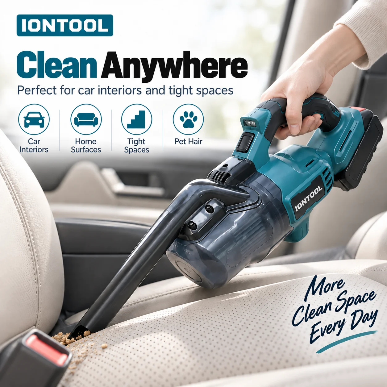 IONTOOL Durable Cordless Vacuum 5000rpm For Workbench Sawdust Collection and Garage Floor Dust Removal and Car Mat Vacuum