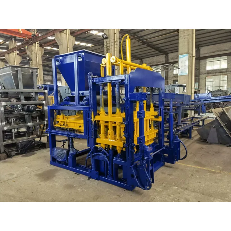 Latest design Fully automatic custom QT4-15 PLC controlled hollow block forming machine with engine and pump
