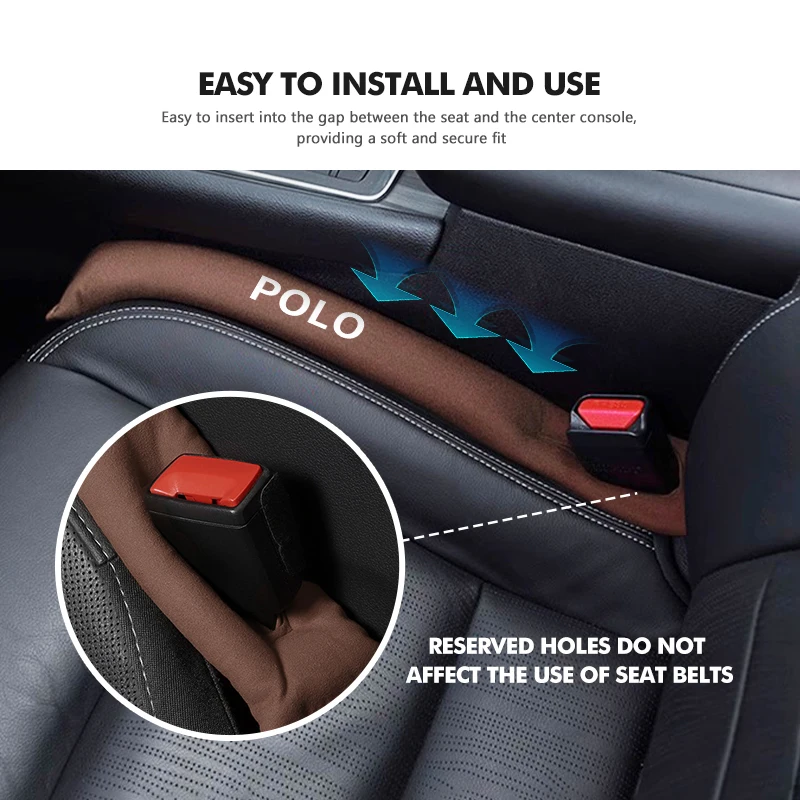 Car Sticker Cup Holders For Volkswagen VW Car Seat Gap Plug Fur Auto Seat Gap Filler For Drops Prevention Mk6 CC B5 B6 B7 Golf 4 - view 5