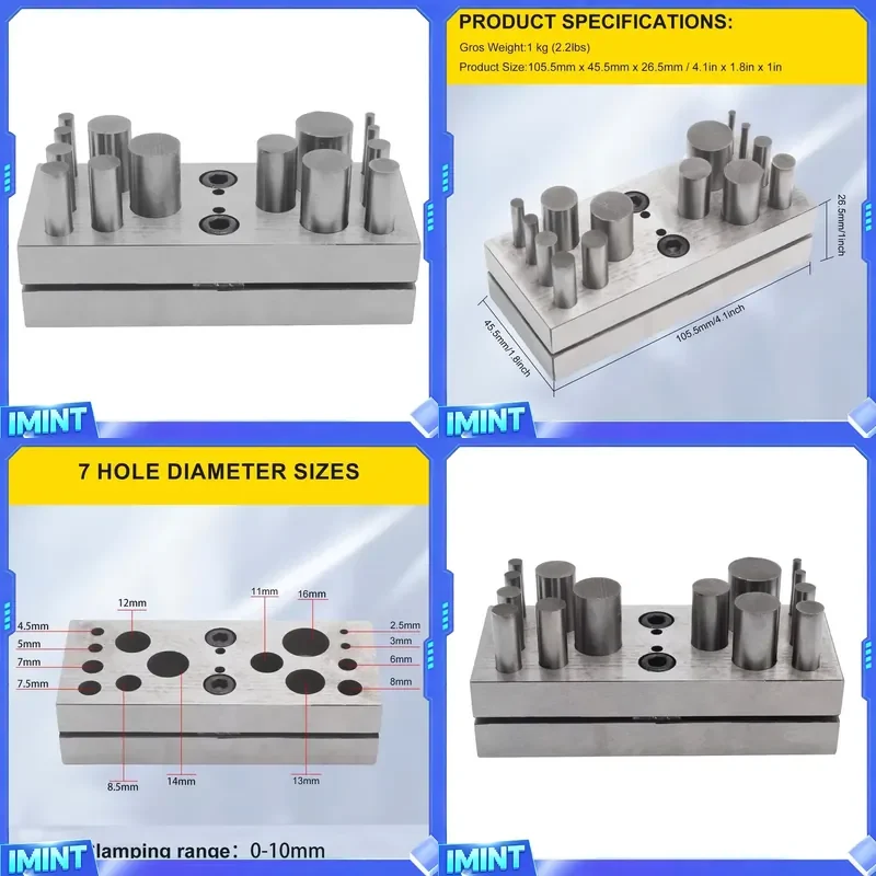 Circular Punching 14 Round Punches Set Jewelry Making Metal Cutting Forming Pendant Charm Coin Punch Tool