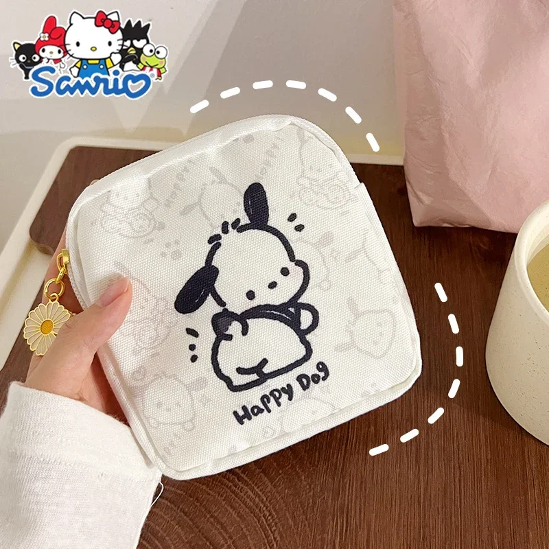 

Sanrio Anime Peripheral Pochacco Cosmetic Bag Sanitary Napkin Storage Kawaii Pencil Case Coin Purse Makeup Bags Toys Girls Gifts