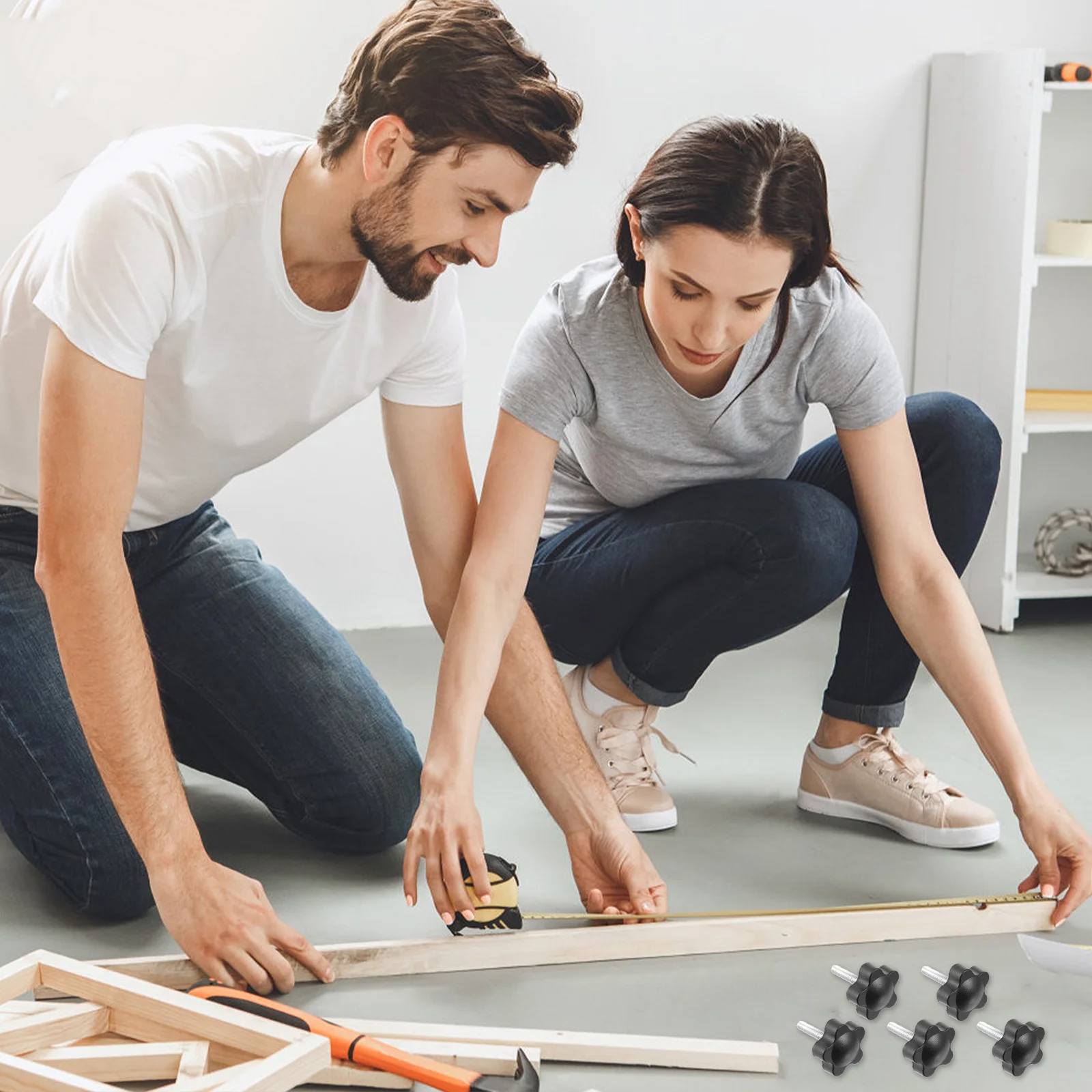 

15Pcs Manual Screws Thread Knobs Easy Install Hand Tightening Adjustable Clamping Screws for Woodworking Fixtures Jigs Fences