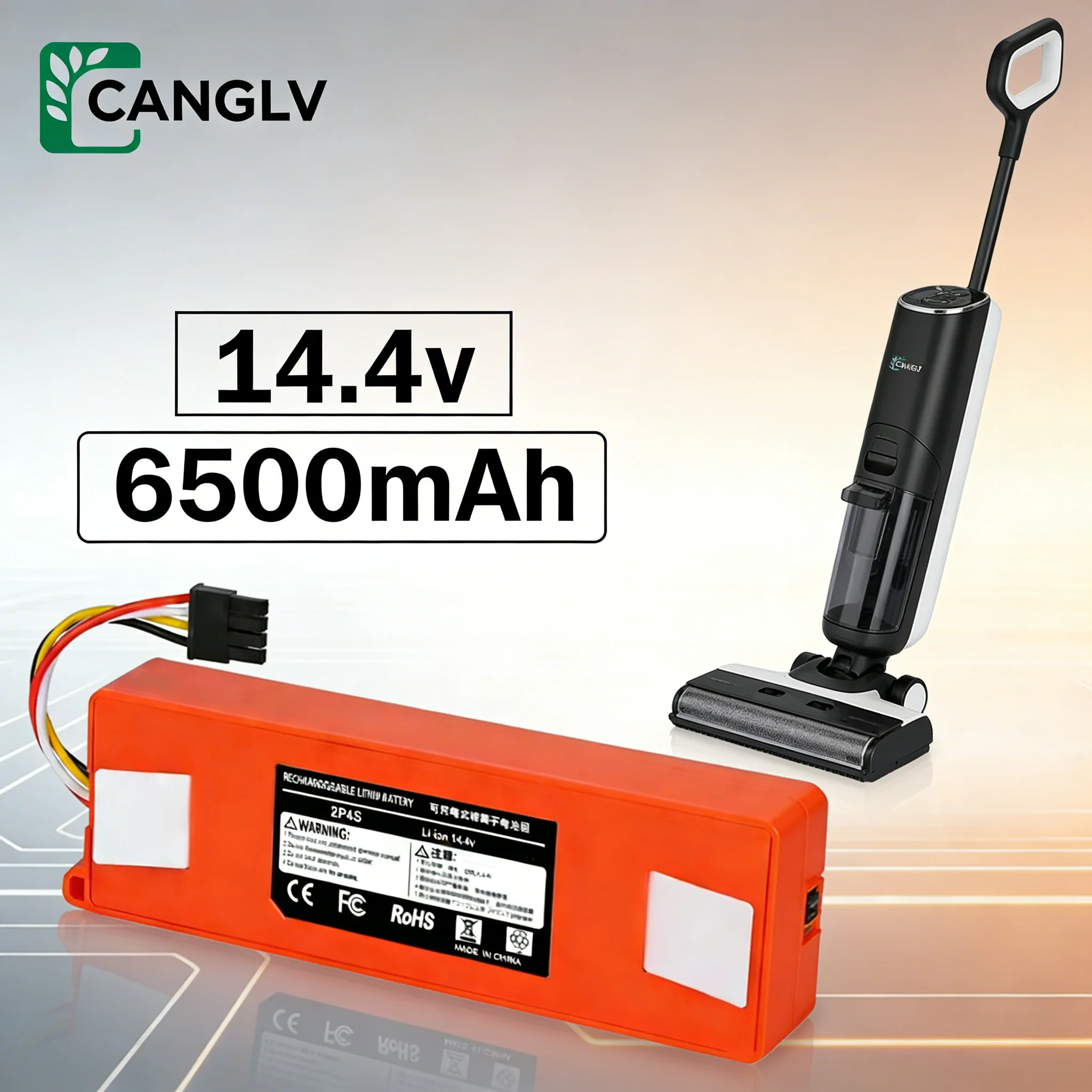 14.4V 6500mAh Li-ion Replacement Battery for Xiaomi Mi Robot Vacuum S50 S51 S55 S60 S65 S5 MAX Compatible with XM-S50