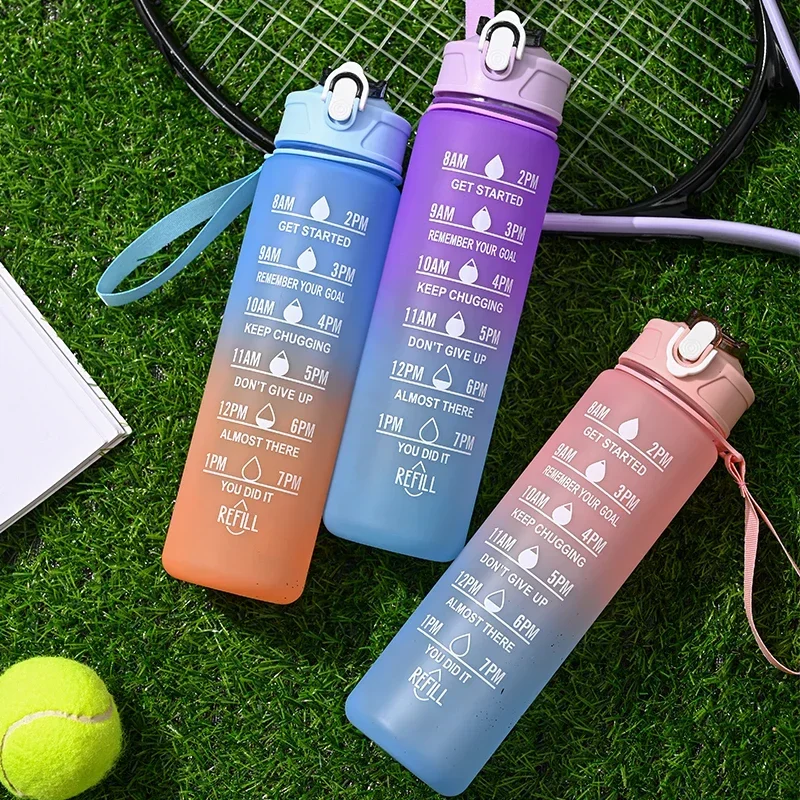 800ML Sports Bottles Motivational Sport Water Bottle Leakproof Bottles Drinking Outdoor Travel Gym Fitness Jugs For Kitchen Cups