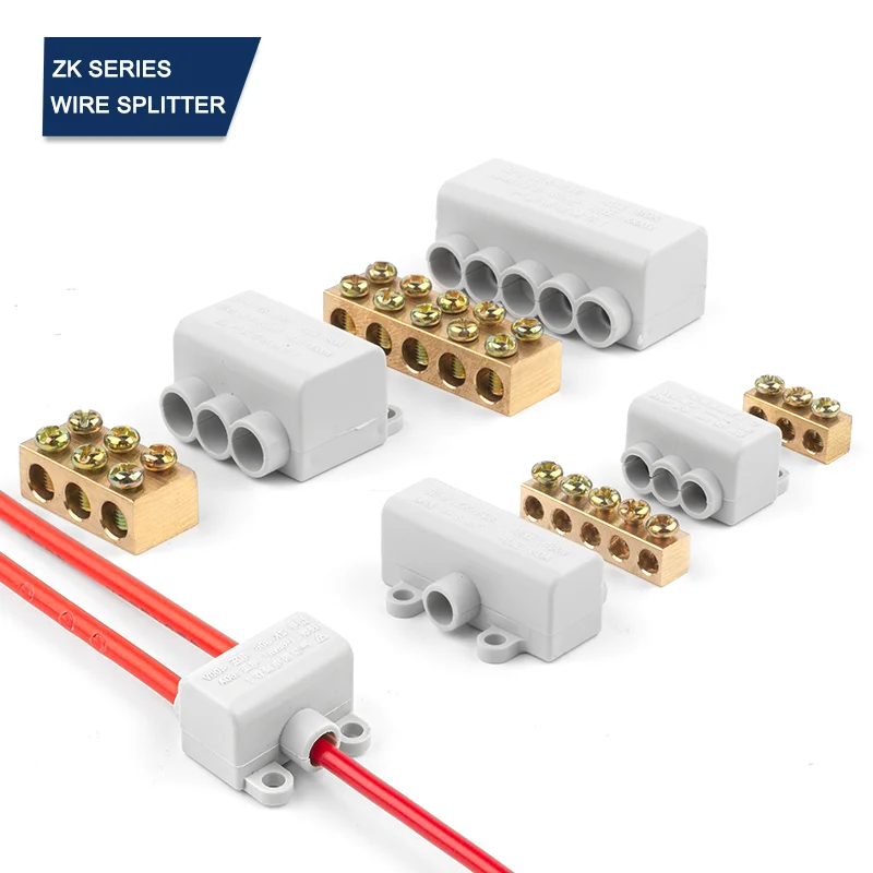 Wysoka moc 1 wejście, wiele wyjść Łączenie kabli 60A/400V 1-6mm2 Złącze przewodu Śrubowy blok zacisków okablowania 80A/1000V 2,5-16mm2