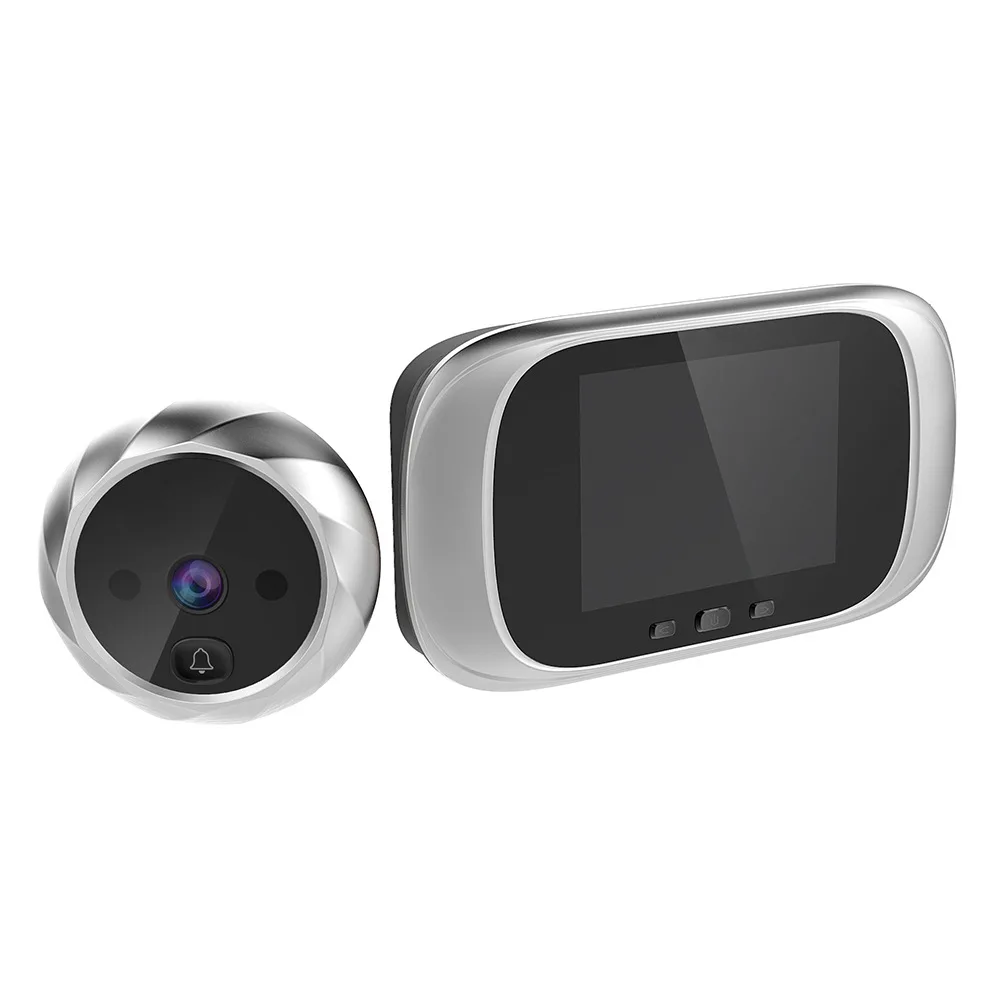 Campainha LCD digital com Peephole Viewer, Câmera de monitoramento Door Eye, 90 Graus, 2.8in