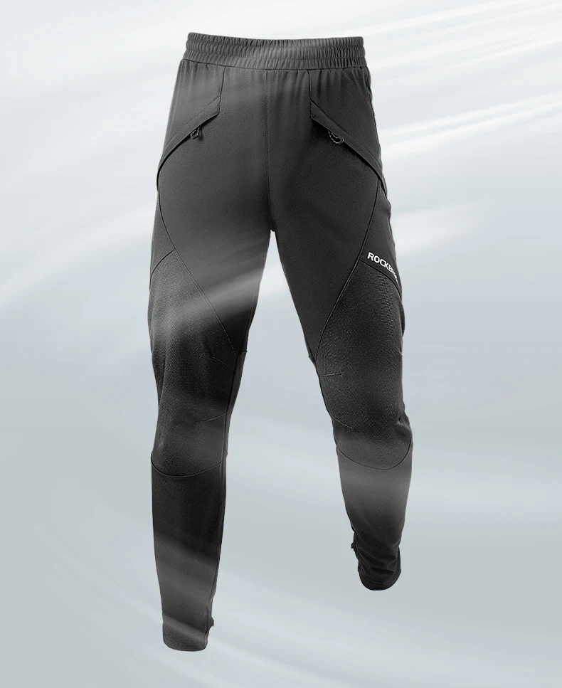 ROCKBROS Fahrrad Hosen Winter Fahrrad Lange Hosen Thermische Fleece Reflektierende Radfahren Hosen Warme Winddicht Männer Sport Hose EUR Größe – Detail 6