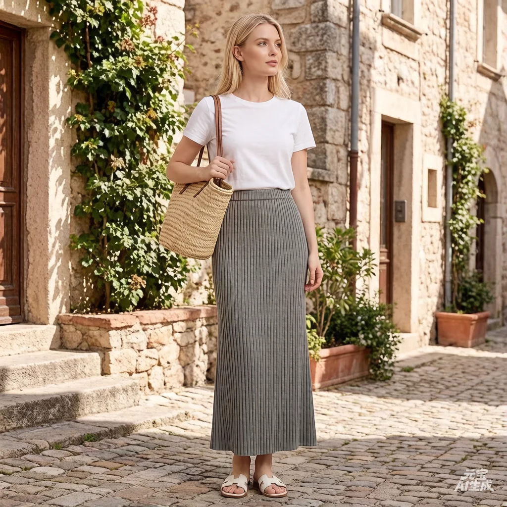 Miyake Pleated 2026 New Spring/Summer Collection Elegant Pleated Fishtail Skirt for Women High-Waisted Pressed-Pleat Midi Skirt