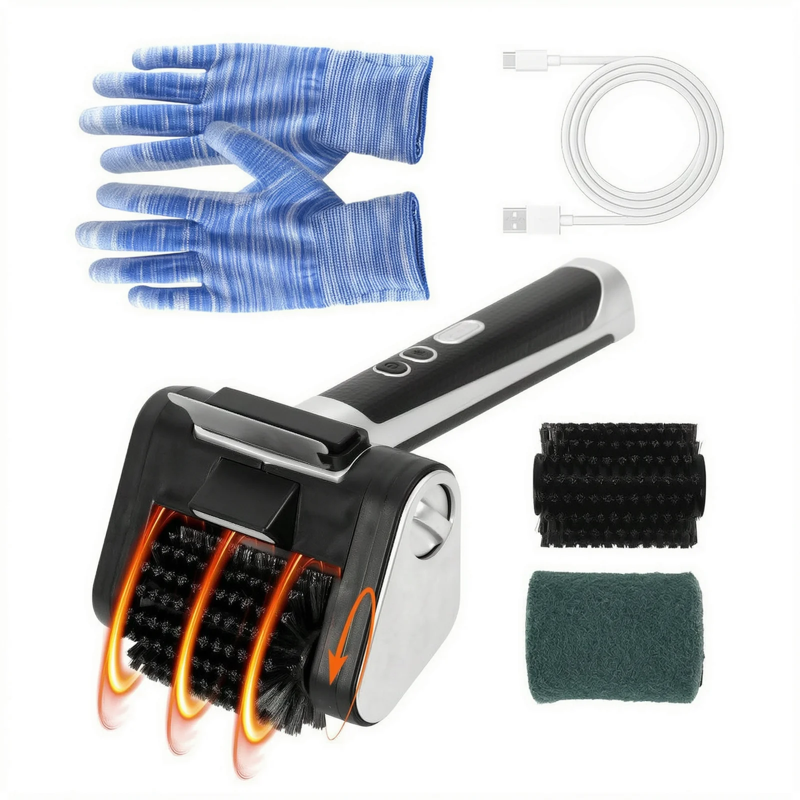 Giddy Up Grill Cleaner With 450 RPM Powerful Motor For Fast Cleaning And Heavy Duty Grill Brush