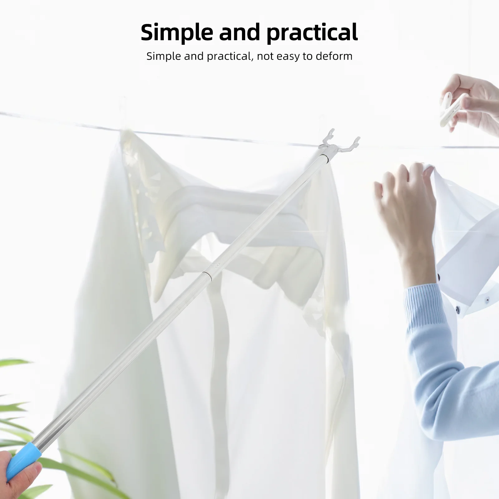 

Clothes Reach Stick Long Reach Pole Aluminum Stainless Steel Practical Clothesline Rod Household Clothing Pole