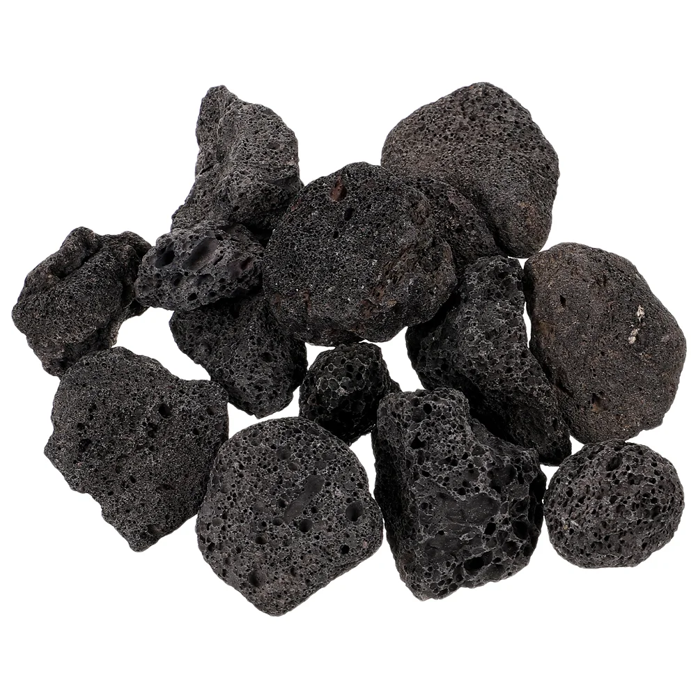 Aquarium Lava Rocks Set Black Volcanic Rocks Natural Lava Pebbles Stones Planter Natural Stones Fireplaces Fire Pits Plants