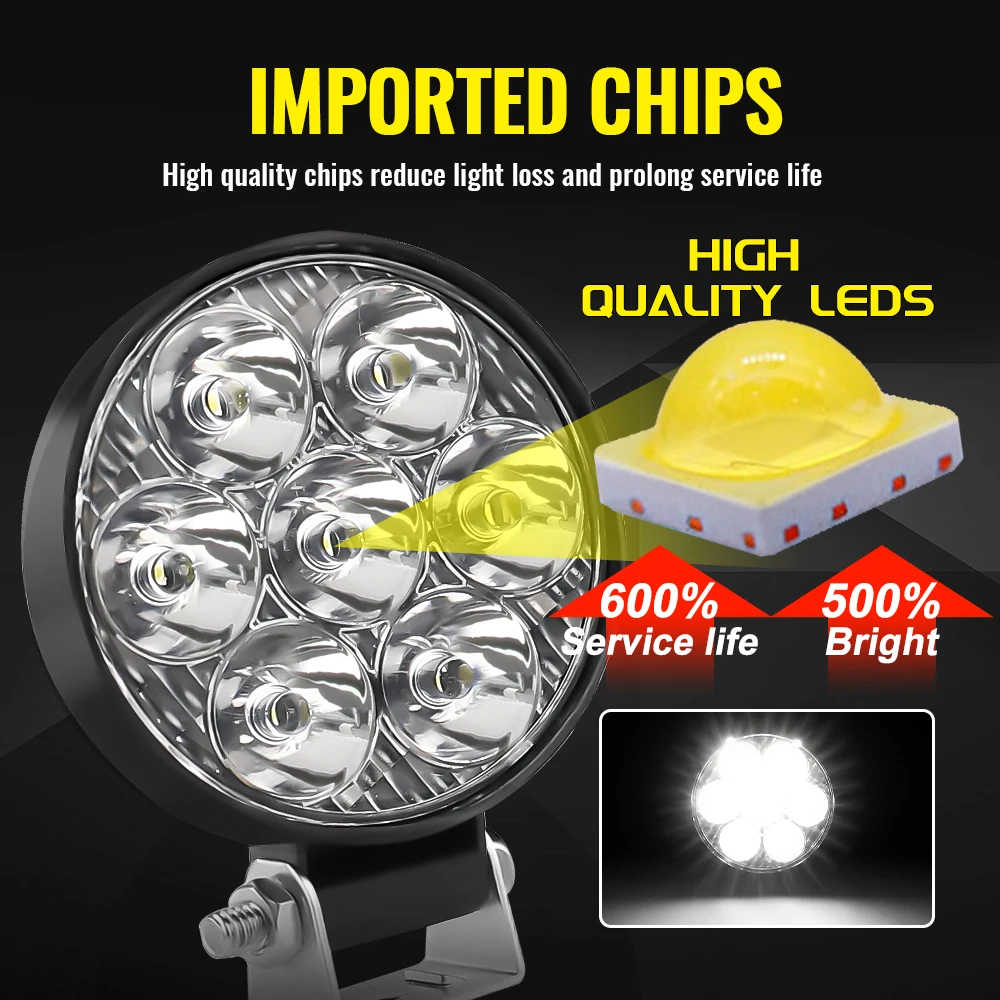 CO LIGHT LED Work Light LED Car Front Fog Light 12V 24V for Truck SUV 4X4 4WD Engineering Headlights Off-road LED Round Headlamp