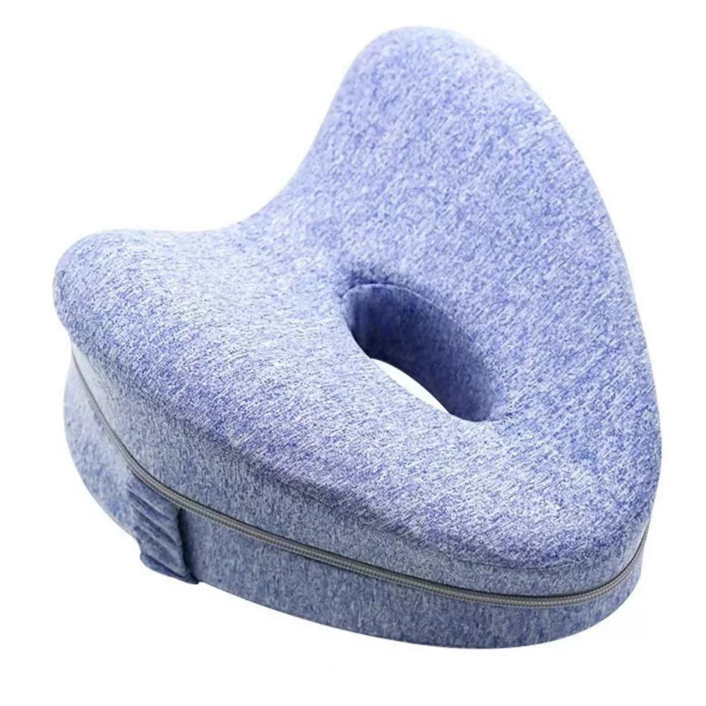 Coussin de jambe en mousse à mémoire de forme, design cœur évidé, pour femmes enceintes, dormeurs latéraux, soulagement orthopédique de la sciatique, du dos et des hanches, pour lit et canapé