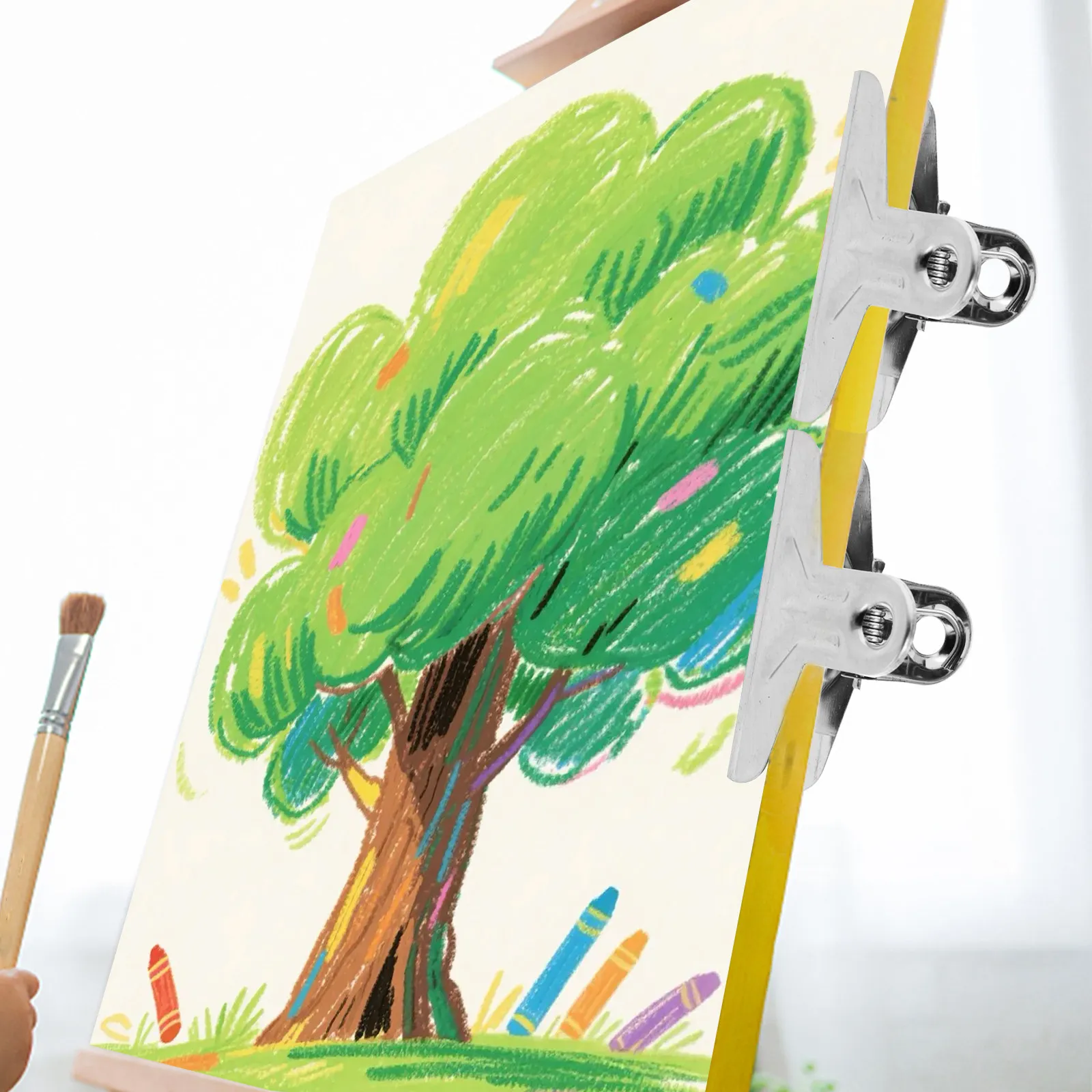 

20 шт. зажимов для чертежей из нержавеющей стали, сверхпрочные зажимы для эскизов с отверстием для подвешивания, для мольбертов, документов, фотографий, художественных работ