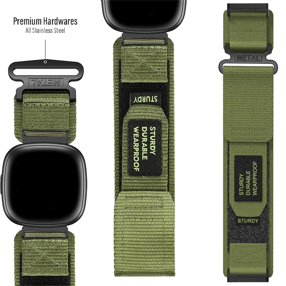 Sports Nylon Band For Fitbit Versa 4 3 2 1Women Men Woven Watch Bracelet Strap Loop For Fitbit Sense 2 Replacement