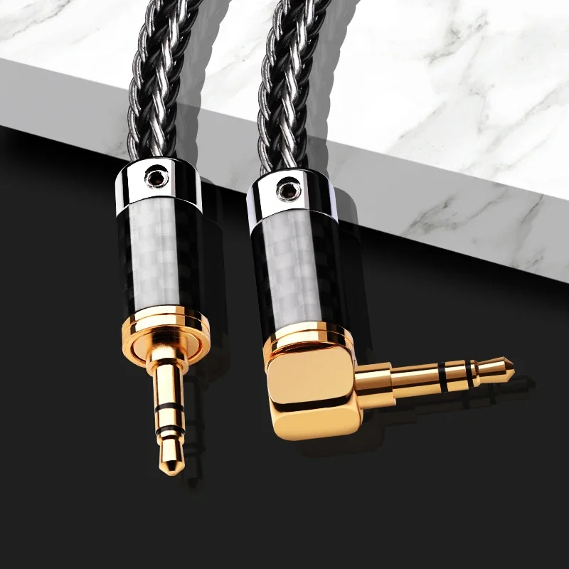 0.5M-5M Fever Single Crystal Copper Plated Sterling Silver for Recording Cable AUX car Audio Cable for Mobile phone Computer car