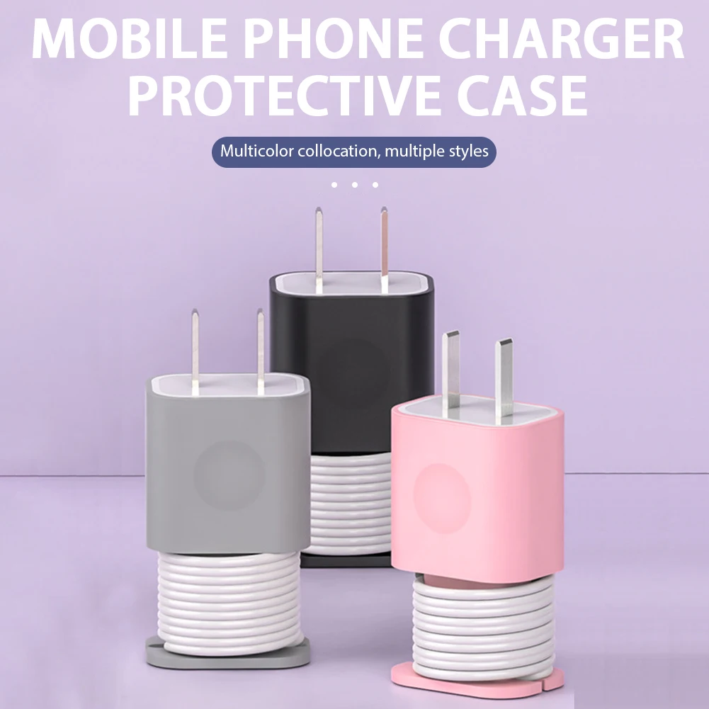 Data Cable Organizer Power Adapter Protective Case Cover for Apple 20w Mobile Phone Charger Iphone11/12 Cable Anti-break Winder