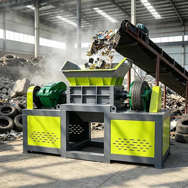 Wood Biomass Shredder Heavy Duty Single Shaft Branch Pallet Waste Timber Shredding Machine