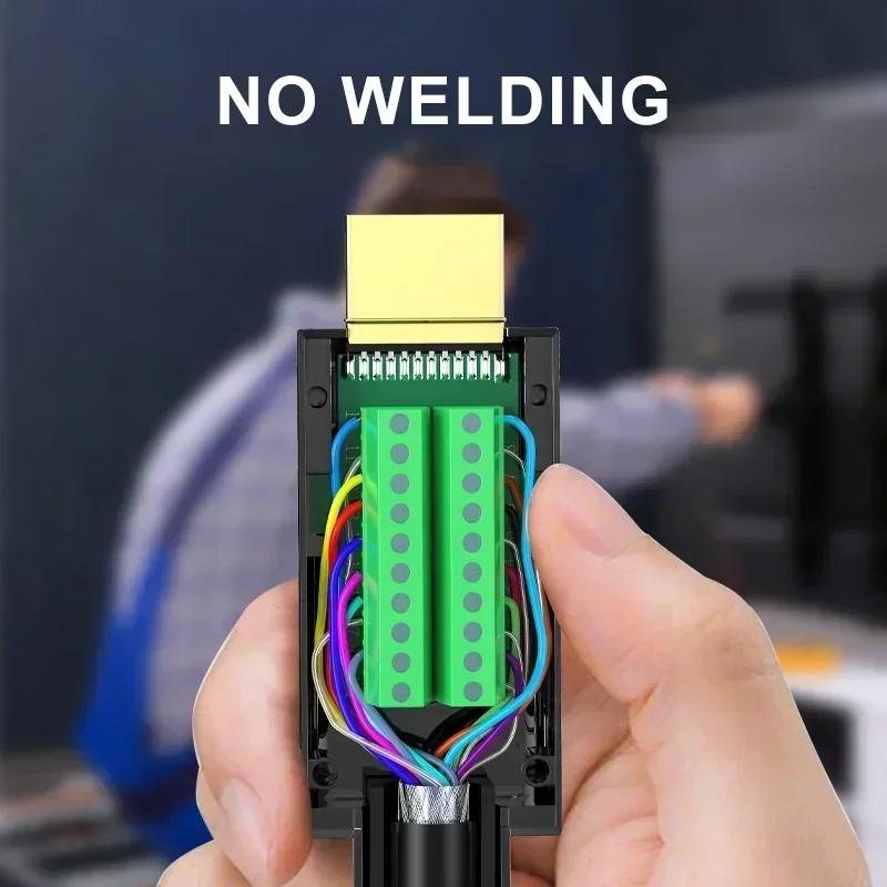 HDMI Solder-free Plug Male Female Head Connector Keystone HDMI-compatible V2.0 Welding Connectors 4K HD Line Repair DIY Adapter