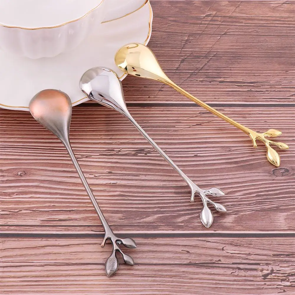 for Snacks Kitchen Dining Bar Branch Shape Ice Cream Scoop Tableware Flatware Small Coffee Spoon Mini Dessert Spoon Cutlery