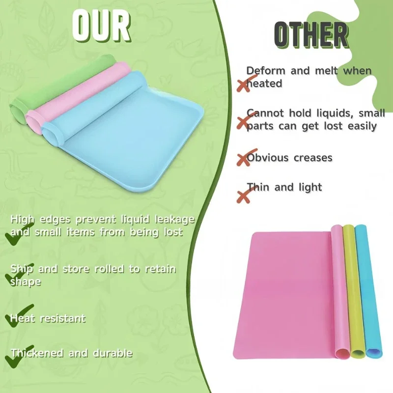 Large Silicone Craft Mat - Art Mats - Non-Stick Painting Mat - Multipurpose Table Protector - Art Board Place Mat, Feeding Mat