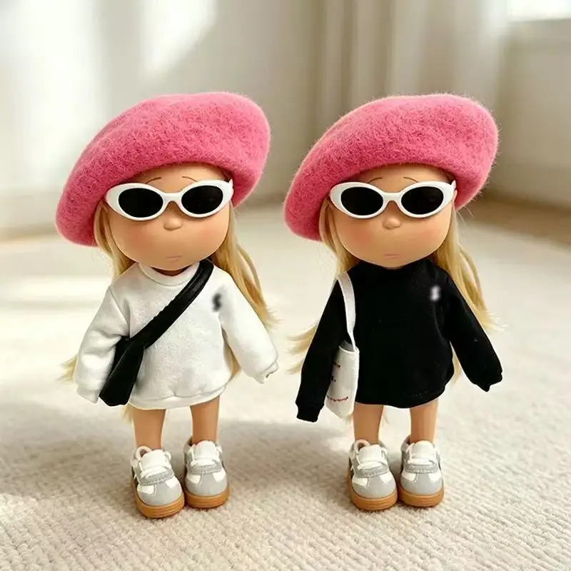 Candy Color Beret Knitted Hat Fits for Zsiga 1/8 BJD 24cm Potato Doll Cute Mini Autumn Winter Doll Dressup Accessories, NO DOLL view 3