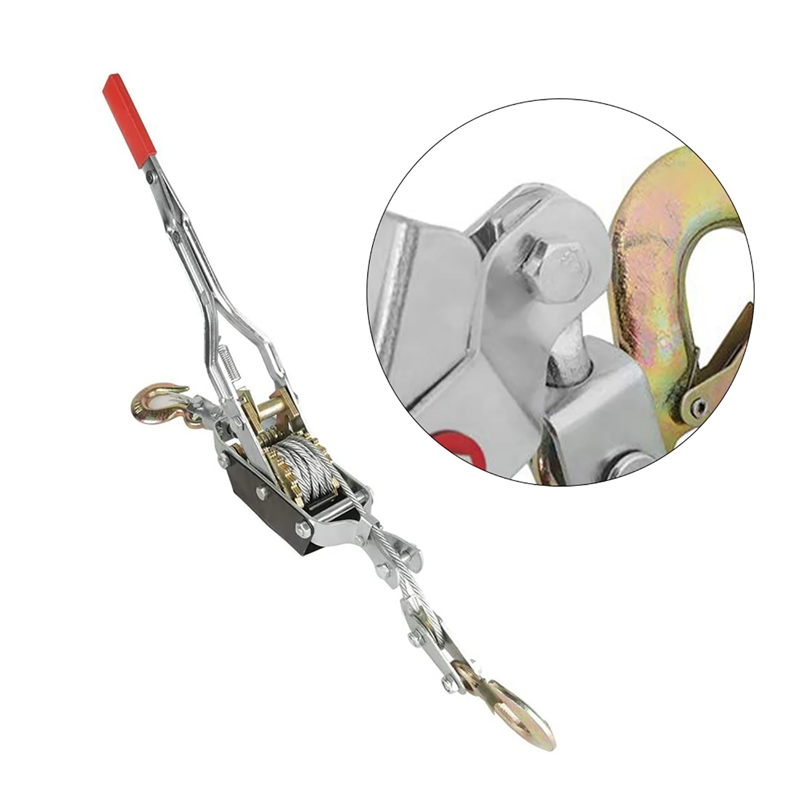 เครื่องดึงลวดสลิง 2 ตัน แบบมือโยก พร้อมตะขอคู่ สำหรับงานยกของหนัก