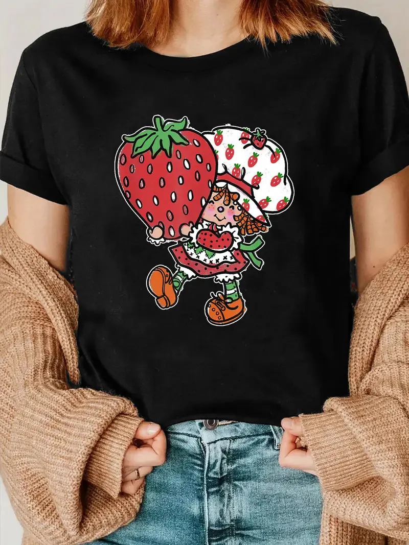 Cotton 100% New Flag Eagle Print Round-neck Short-sleeved Women's Top Aesthetic Clothes Graphic T Shirts Women Clothes Tops