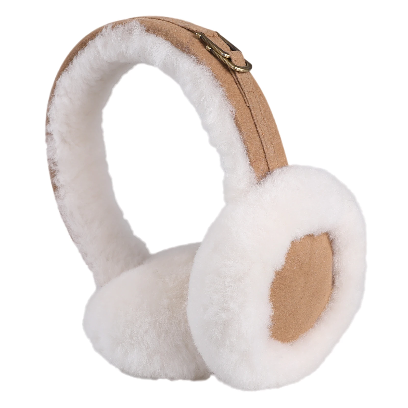 BOONJOVIA Unisex Winter Wool Ear Muffs for Men and Women Cute Fluffy Foldable Earmuffs Soft Cozy Outdoor Ear Warmer