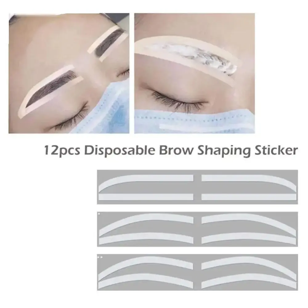 Descartável Microblading Sobrancelha Stencil, New Template Drawing Guide, Eye Brow Shaping Stickers, DIY Brow Buddies