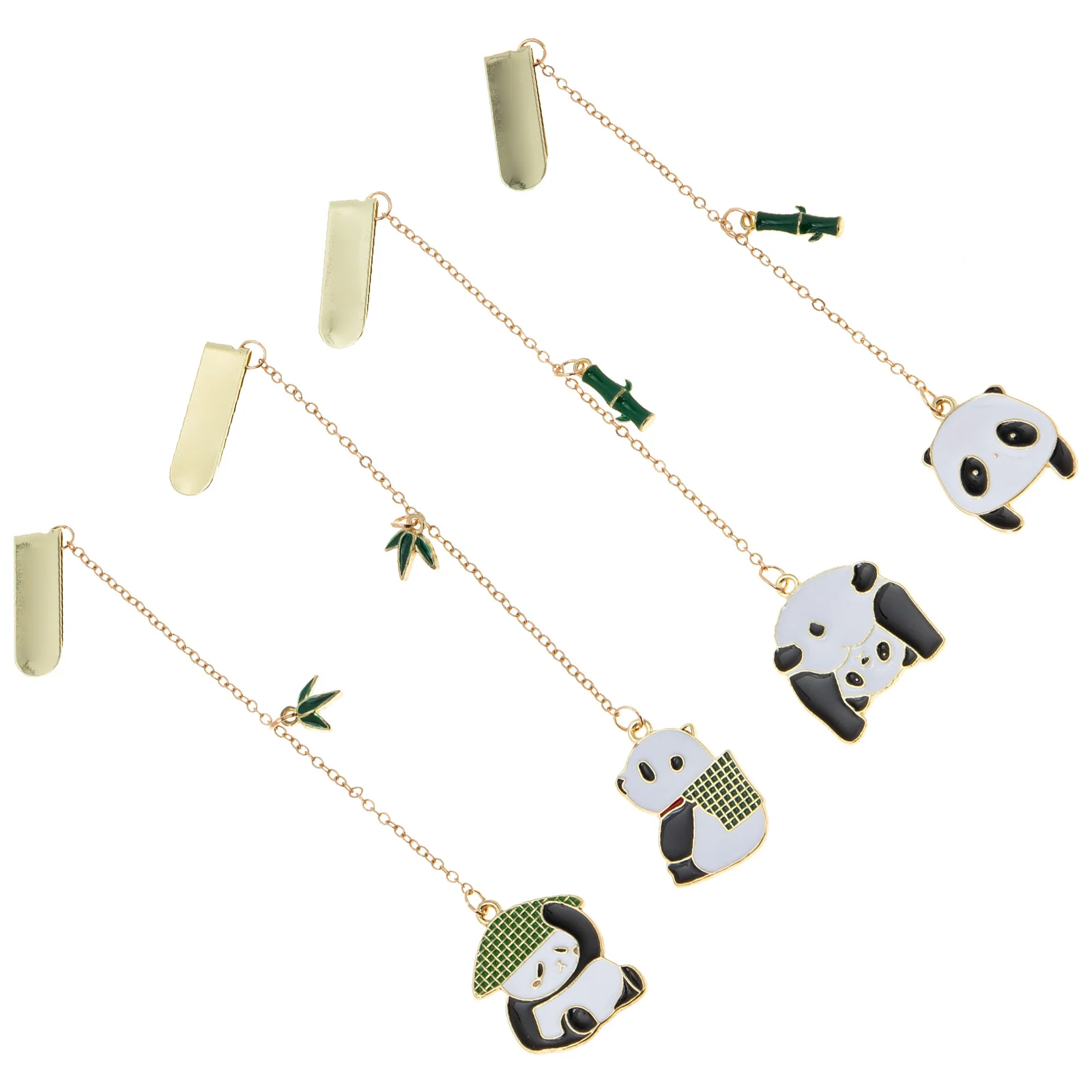 

4Pcs Panda Bookmarks Metal Hanging Clip Page Markers Personalized Clip-on Book Page Decorations Bookmarks for