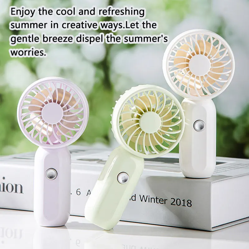 Latest Portable Mini Handheld Fan - Lightweight Battery-Powered (AAA) for Office Travel and Camping  Pink & White 2026 New